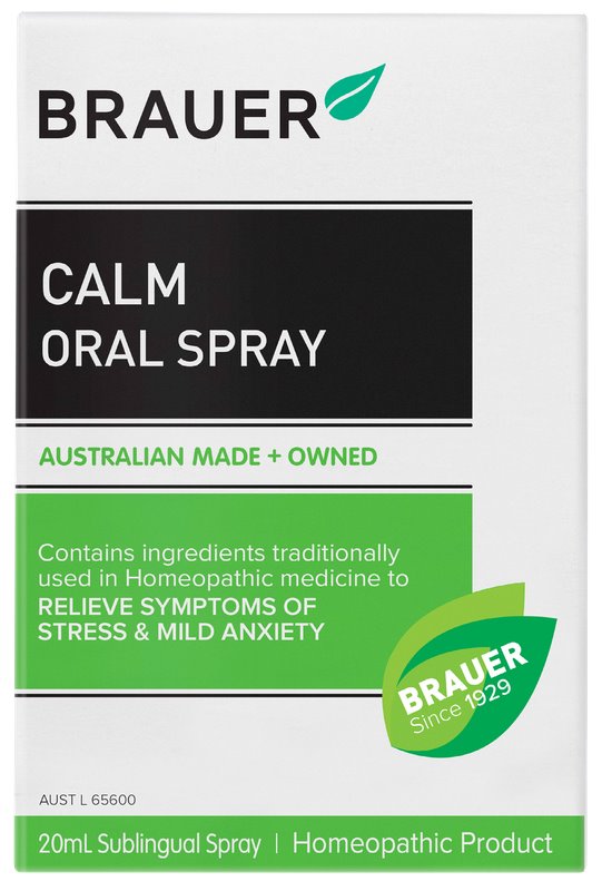 Brauer Calm Oral Spray for Kids & Adults - Natural Stress & Anxiety Relief - Fast-Acting Herbal Formula - Perfect for Travel, Work & School