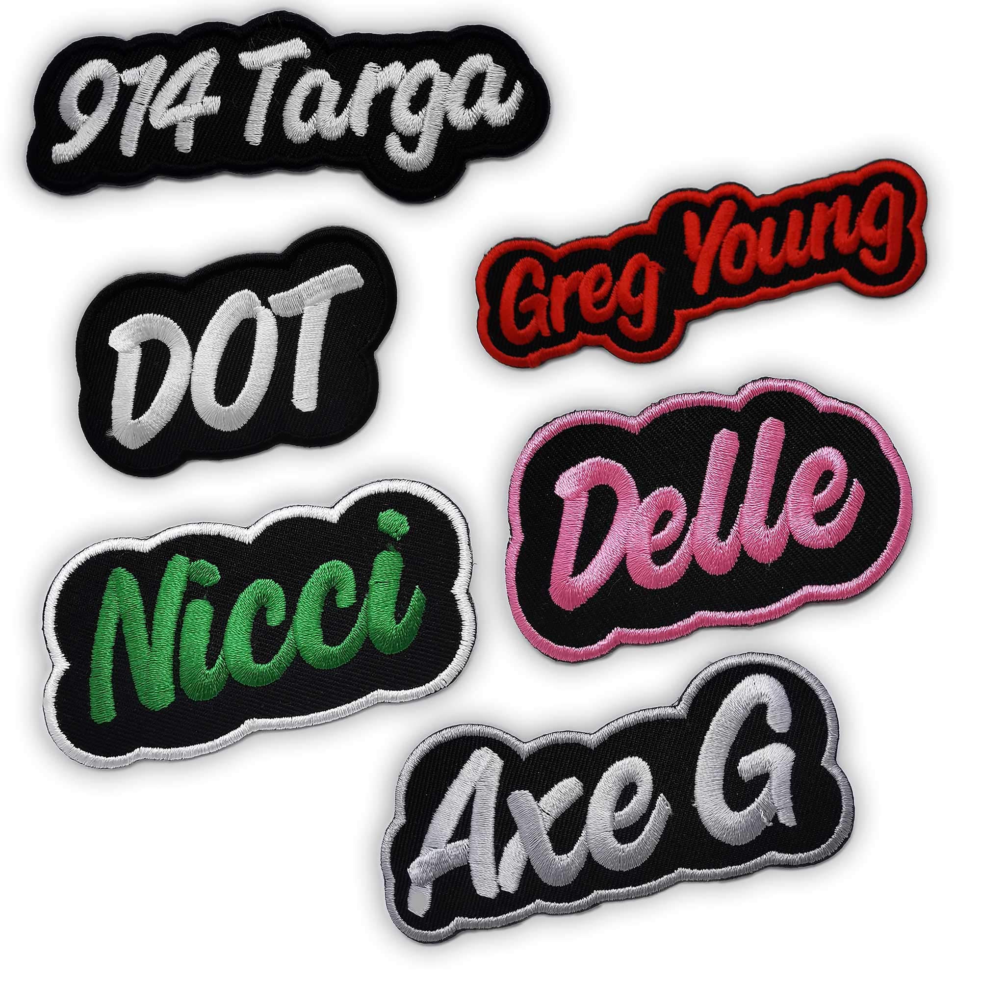 Custom Embroidered Iron On/Sew On Black Border Patch - Personalize Bags, Jeans, Backpacks, Dog Collars & Work Shirts | Unique Freehand Design for DIY Fashion & Crafts