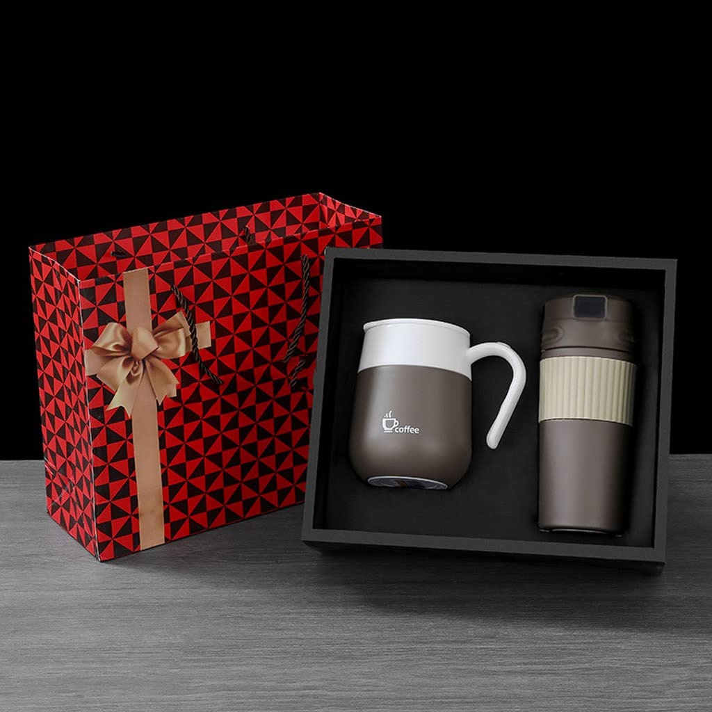 Premium Stainless Steel Coffee Mug with Handle - Large Capacity Insulated Travel Tumbler for Office, Business Gift Set (Elegant Black) - Perfect for Hot/Cold Drinks, Commuting, and Corporate Gifting
