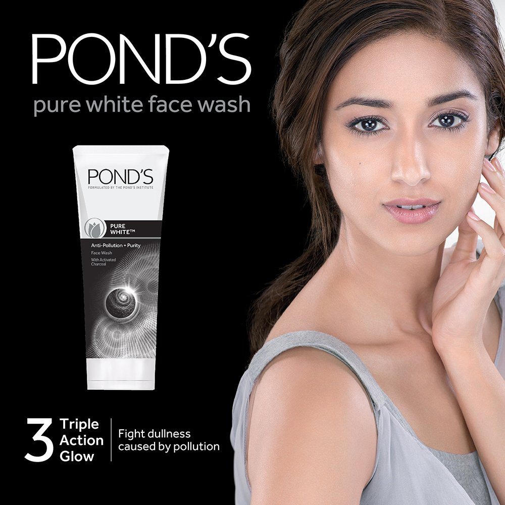 Pond's Pure White Anti Pollution Activated Charcoal Face Wash 100g & Lakme Peach Milk SPF 24 PA+ Sunscreen Moisturizer 120ml - Deep Cleansing & Daily Sun Protection for Oily & Combination Skin