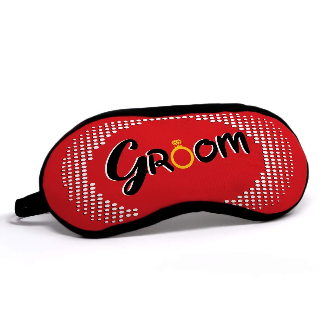 Valentine's Day Groom Quote Eye Mask - Retro Red Half-Tone Dotted Sleep Mask 7.5x3 inches - Perfect Gift for Boyfriend, Husband & Couples - Romantic Sleep Accessory for Men's Birthday & Anniversary Gifts - Great for Travel, Relaxation & Better Sleep