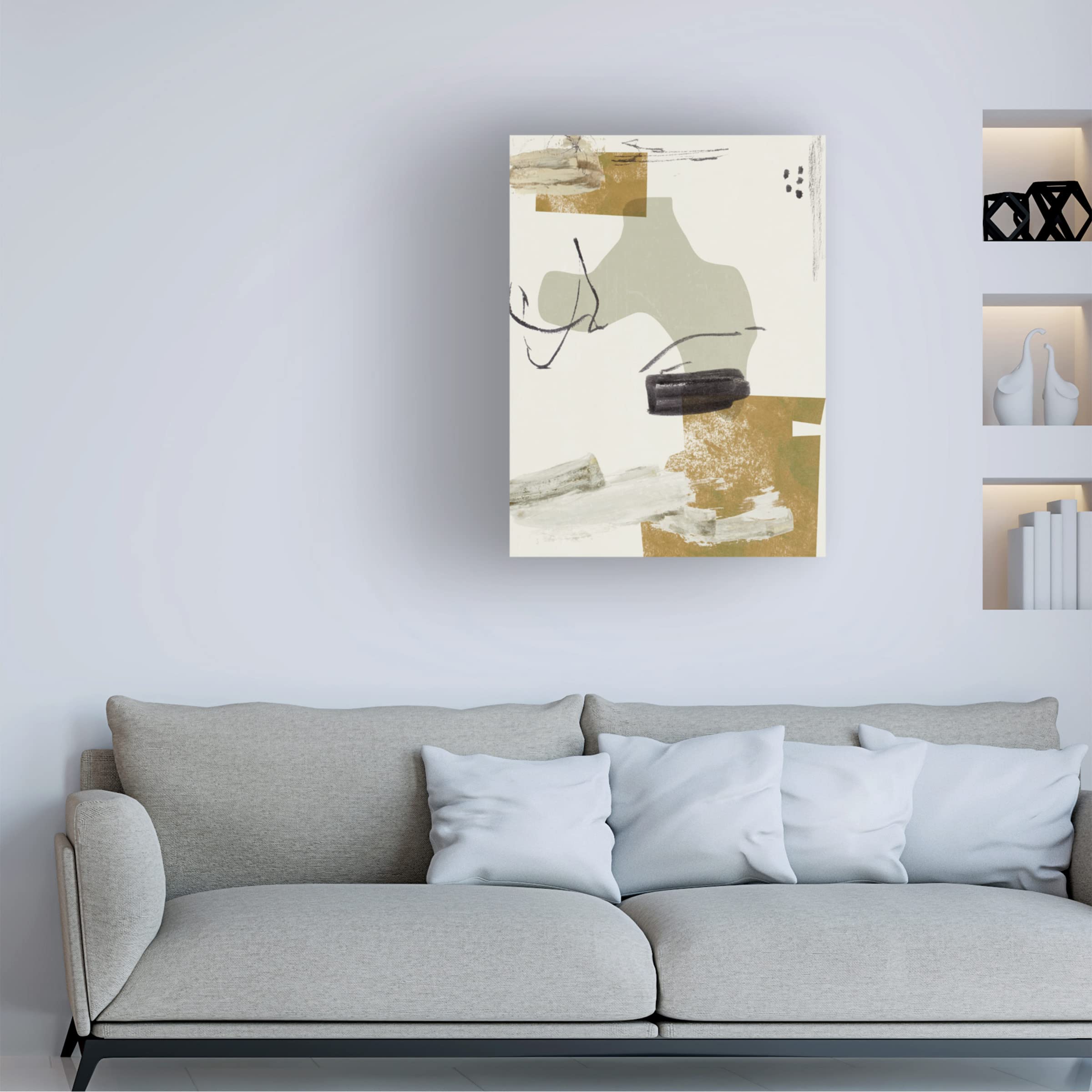 Trademark Fine Art 'Over The Line IV' Canvas Wall Art by Melissa Wang - Modern Abstract Painting for Living Room, Bedroom & Office Decor