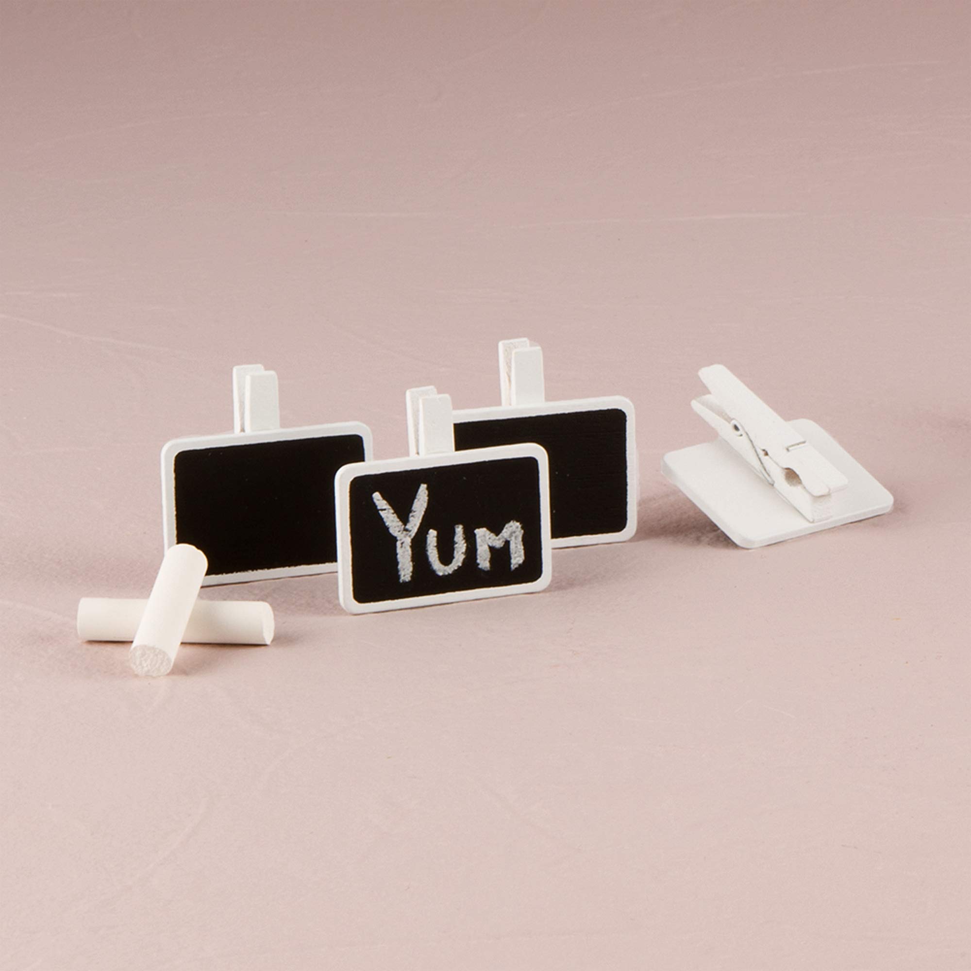 Miniature Rectangular Wooden Blackboard Clip with White Wash Finish - Perfect for Wedding Decor, Photo Displays, and DIY Craft Projects