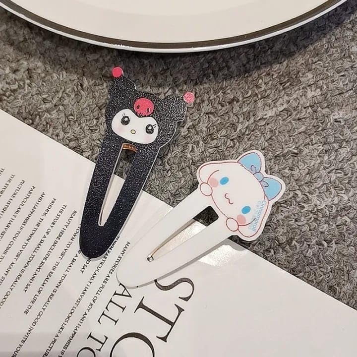 6Pcs Cute Sanrio Hair Clips Set - Hello Kitty, Cinnamoroll & Kuromi Hairpins for Women & Girls | Adorable Hair Accessories for Bangs, Ponytails & Gifts | Perfect for School, Parties & Everyday Style