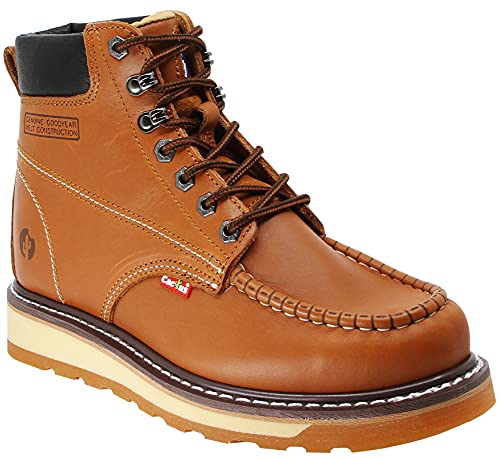 Cactus 627M Men's Steel Toe Work Boots - Waterproof, Slip-Resistant, Comfortable for Construction, Landscaping & Outdoor Work