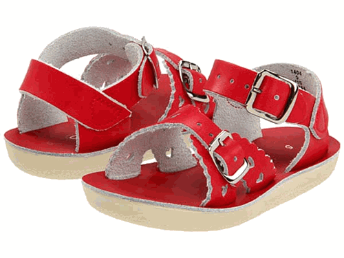 Red Sweetheart Salt Water Sandals for Toddlers & Kids | Comfortable Leather Children's Sandals for Beach, Pool & Summer Play