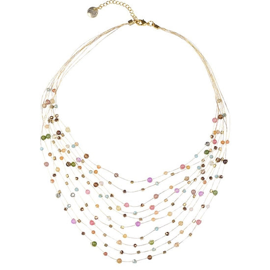 Reena Celebration Silk & Bead Necklace - Elegant Women's Fashion Jewelry for Parties, Weddings & Special Occasions