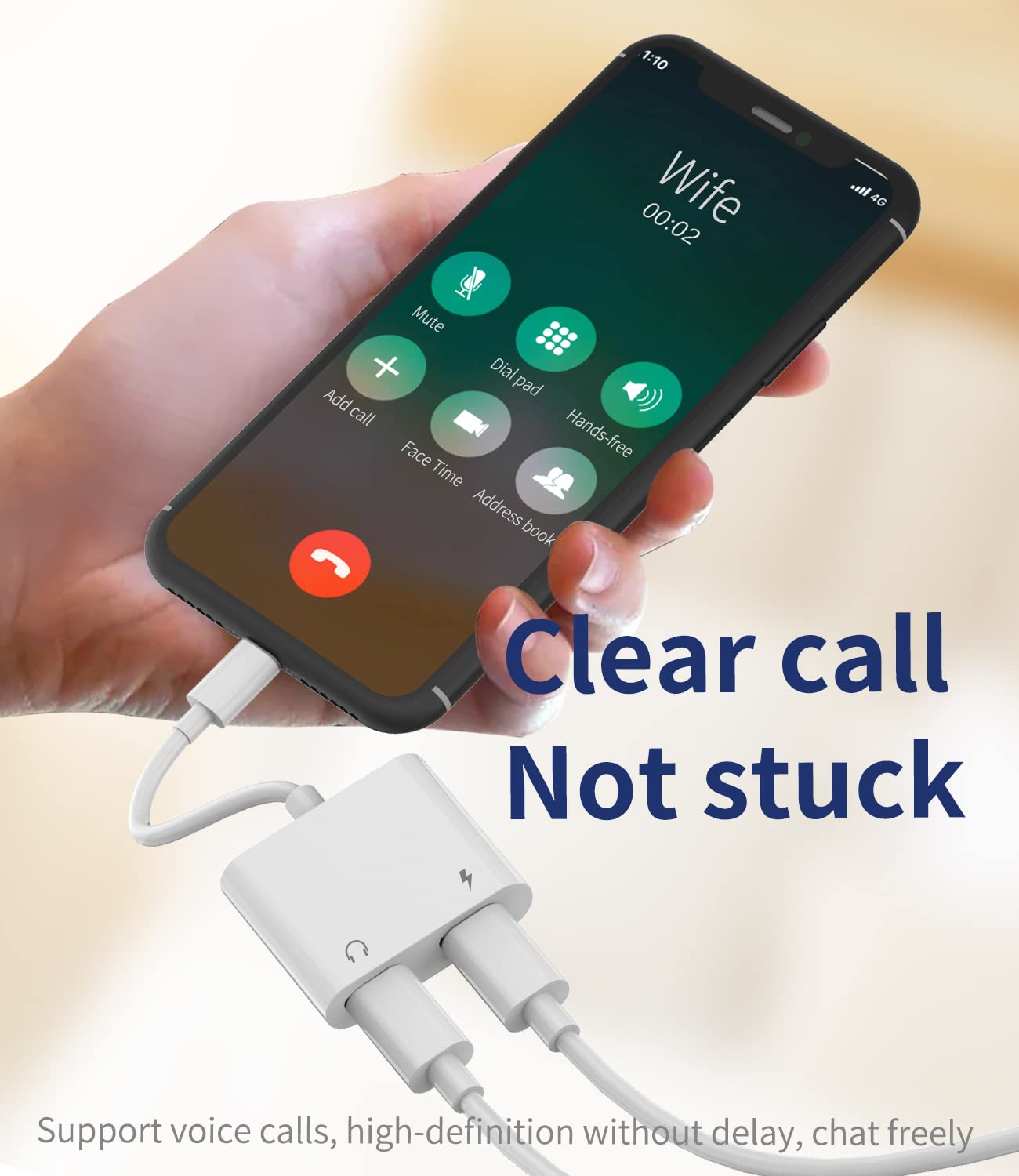 2 Pack iPhone Lightning to 3.5mm Headphone Adapter & USB Splitter - 3-in-1 Audio Charger Dongle Compatible with iPhone 14/13/12/11/X/8/7/SE - Perfect for Gaming, Music & Charging Simultaneously