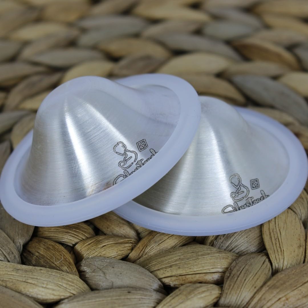 Premium 925 Silver Nursing Cups - Soft & Safe Nipple Shields for Breastfeeding Newborns | Comfortable Nipple Covers for Pain Relief | Essential Baby Registry Must-Haves (XL Size) - Perfect for New Moms & Breastfeeding Support