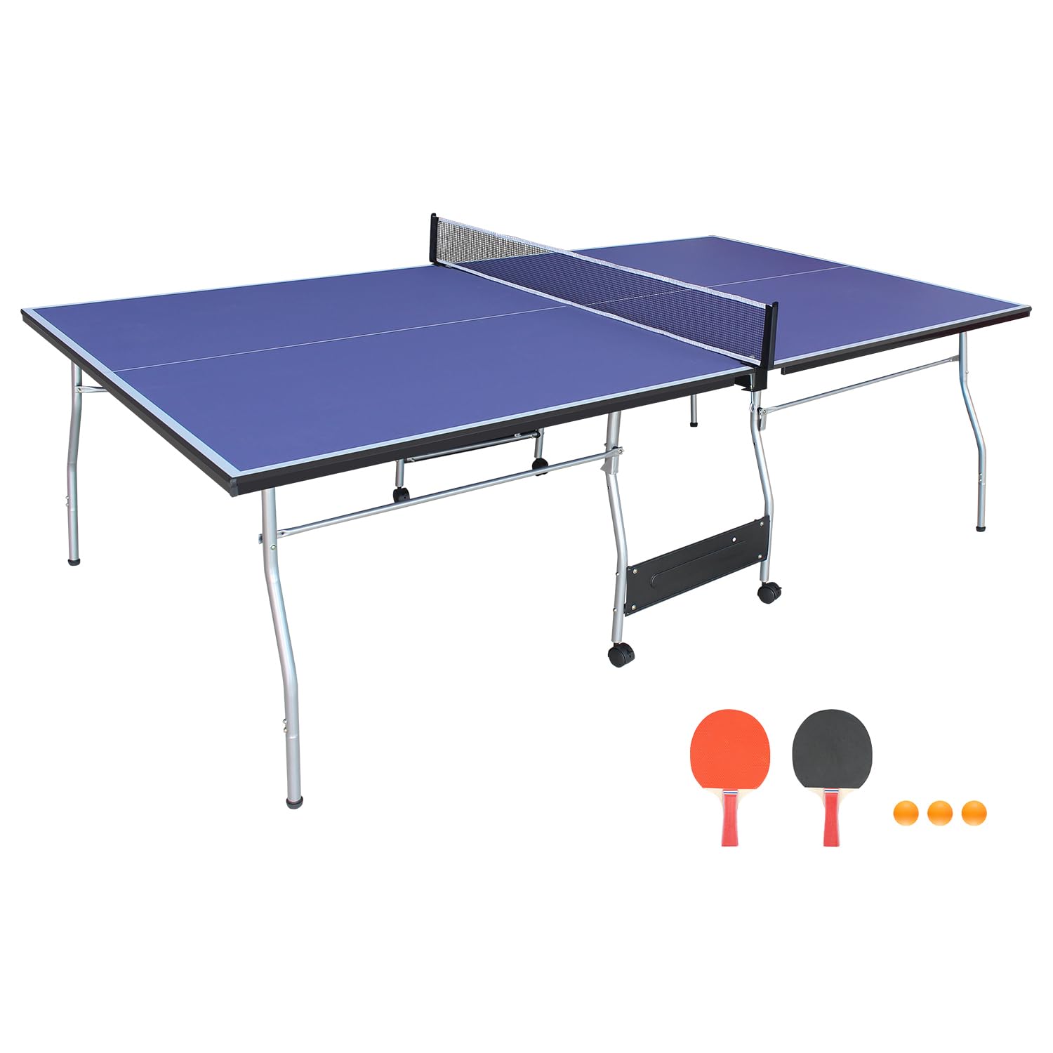 Premium Foldable & Portable Ping Pong Table Set - Indoor/Outdoor Table Tennis for Home, Office, Backyard, and Party Games | KOZYSFLER