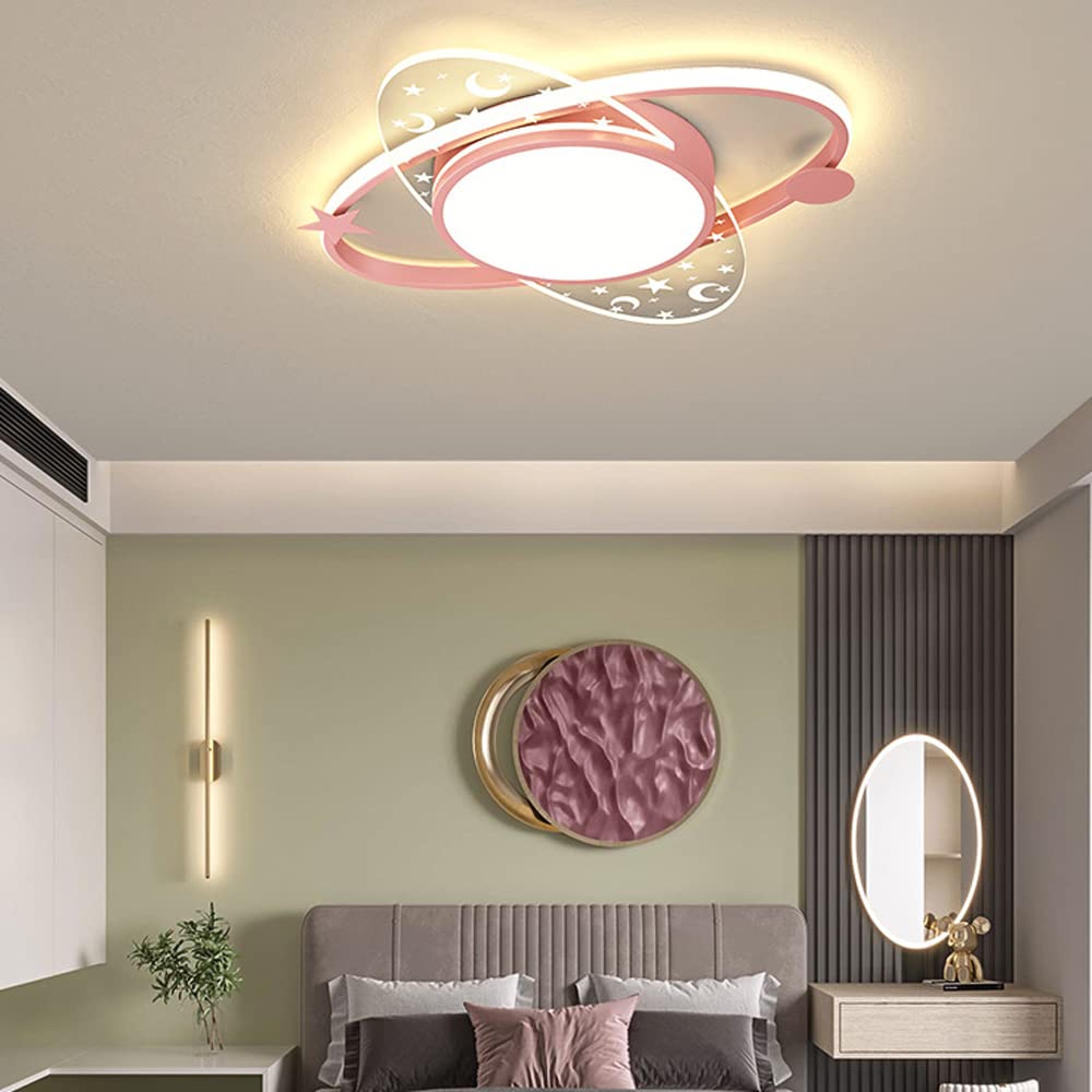Dimmable LED Ceiling Light - Modern Acrylic Moon & Star Shaped Flush Mount Chandelier for Kids Room, Nursery, Bedroom & Hotel Decor | Soft Lighting for Nighttime Comfort & Themed Spaces