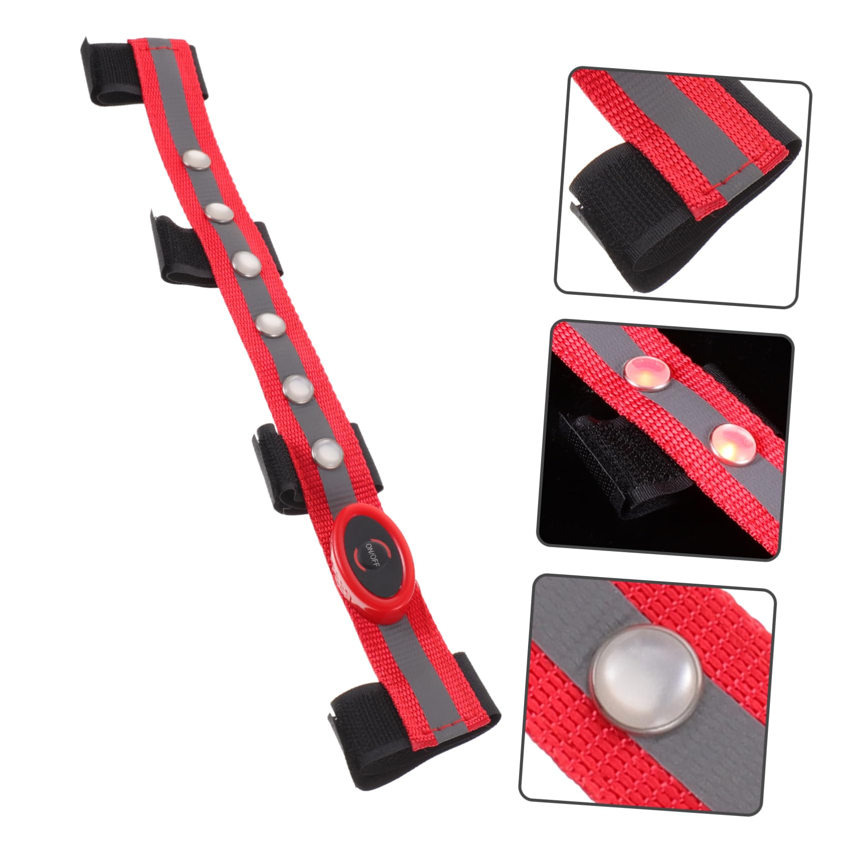 LED Horse Headband & Collar Strip - Red Polyester Breastplate with Light for Night Riding - Perfect for Equestrian Shows, Parades, and Trail Rides