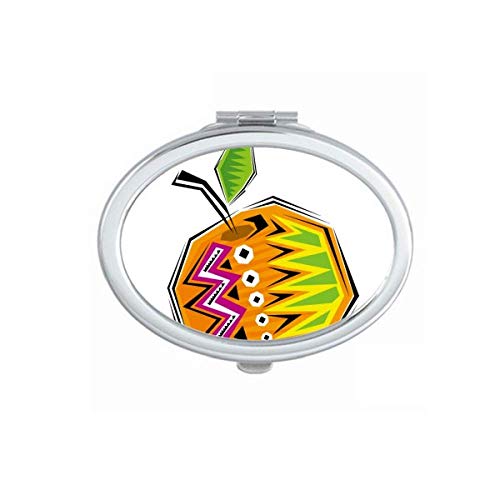 DIYthinker Yellow Mexican Culture Themed Portable Folding Mirror - Double-Sided Hand Mirror for Makeup, Travel & Home Decor (Sun & Moon Design)