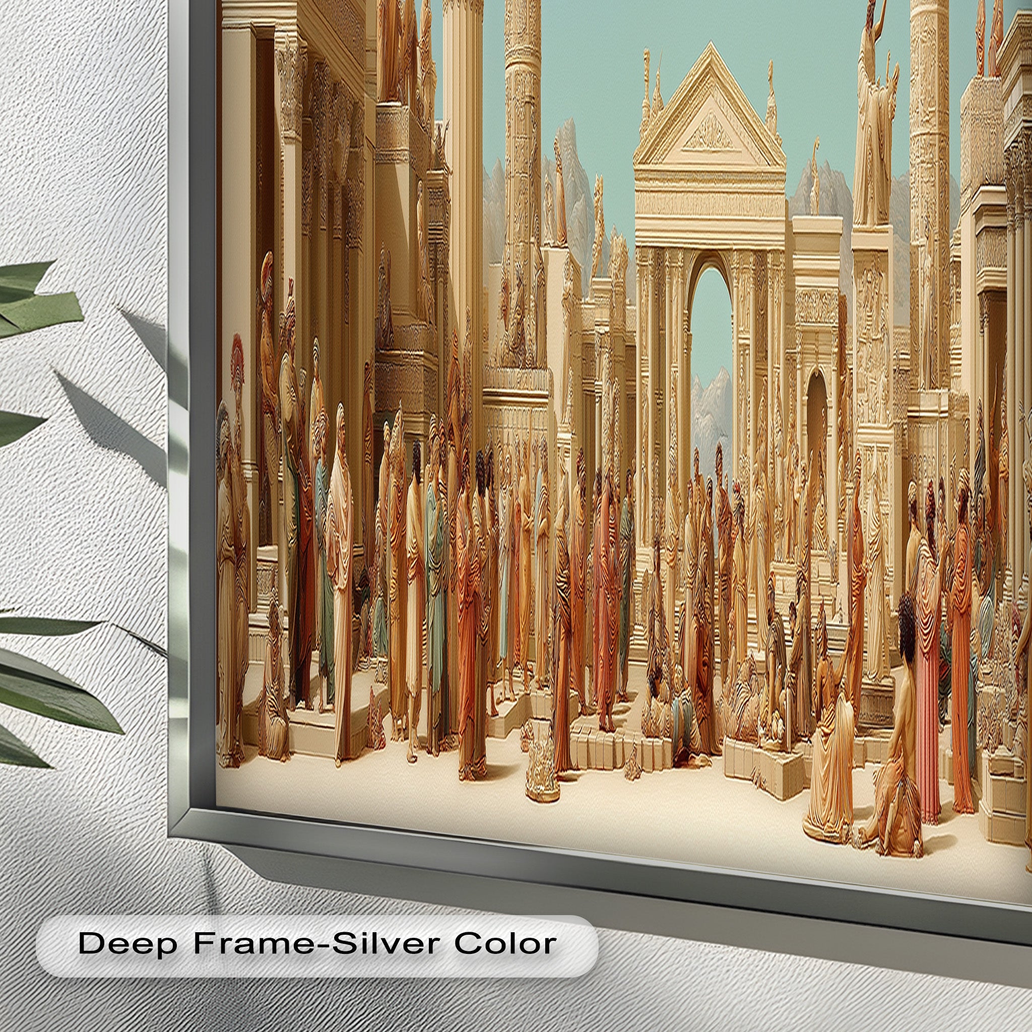 Ancient Agora Gathering - Roman Forum Oil Painting Wall Art | Historical Landscape Artwork | Perfect for Home Decor, Office & Gallery Display