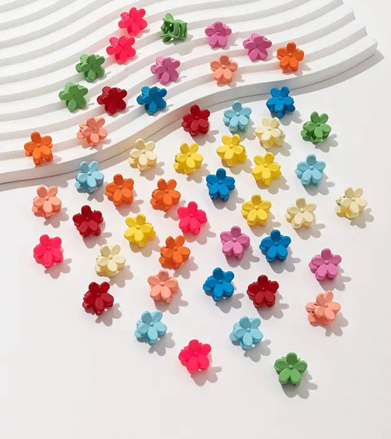 Mini Flower Claw Hair Clips for Women - Cute Floral Hair Accessories for Girls, Teens & Adults - Perfect for Parties, Weddings & Everyday Style