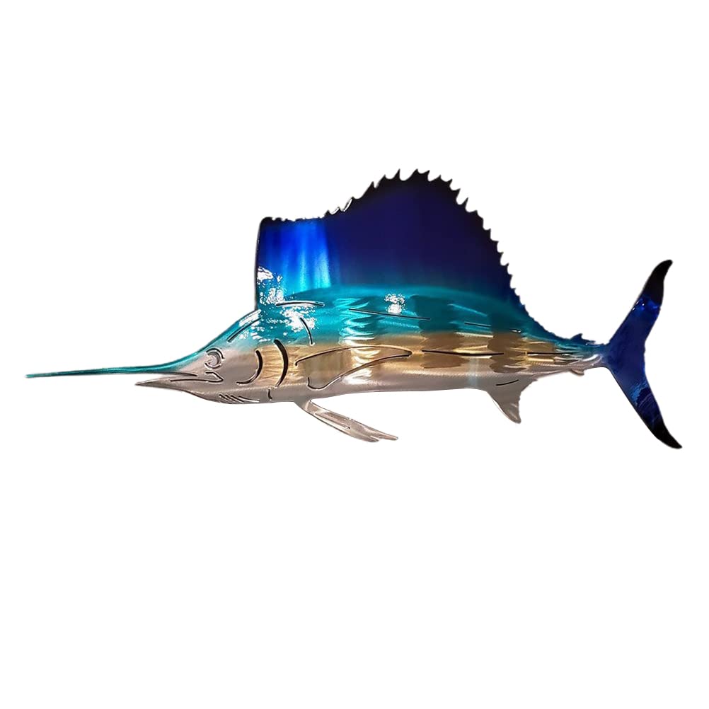 Personalized Metal Sailfish Wall Art - Handcrafted Home Decor for Bedroom & Living Room | Unique Wall Sculpture for Coastal & Nautical Theme Decorations
