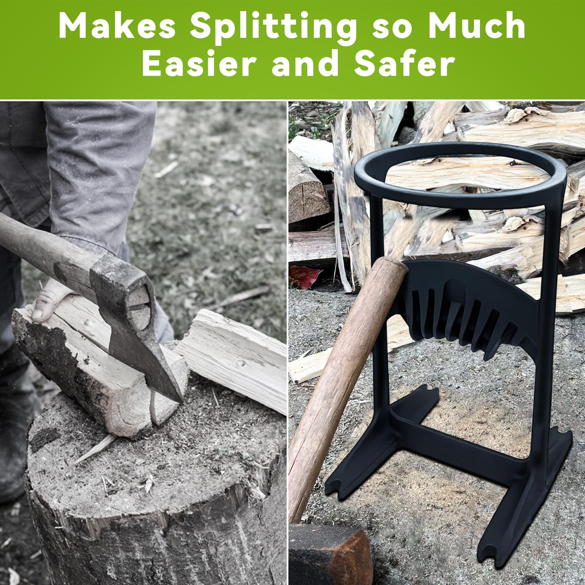 Heavy Duty Teflever XL 18lbs Cast Iron Kindling Splitter - Manual Firewood Log Splitter for Camping, Fireplace & Outdoor Wood Splitting