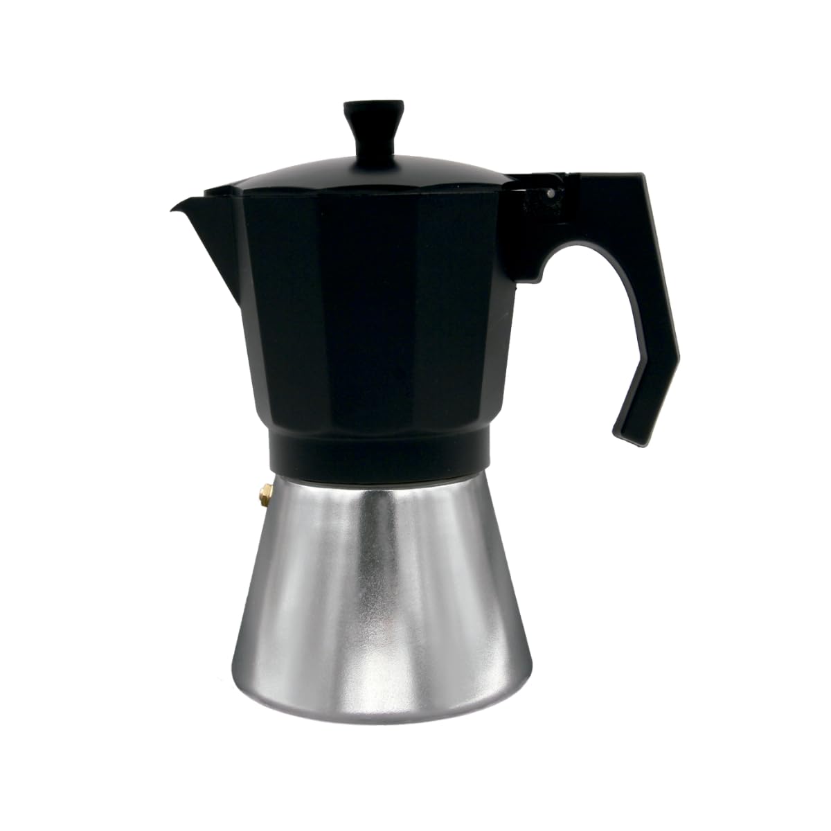 Bastilipo Italian Induction Coffee Maker - 12 Cup Aluminum Stovetop Espresso Pot, Black - Perfect for Home, Office & Camping Brewing