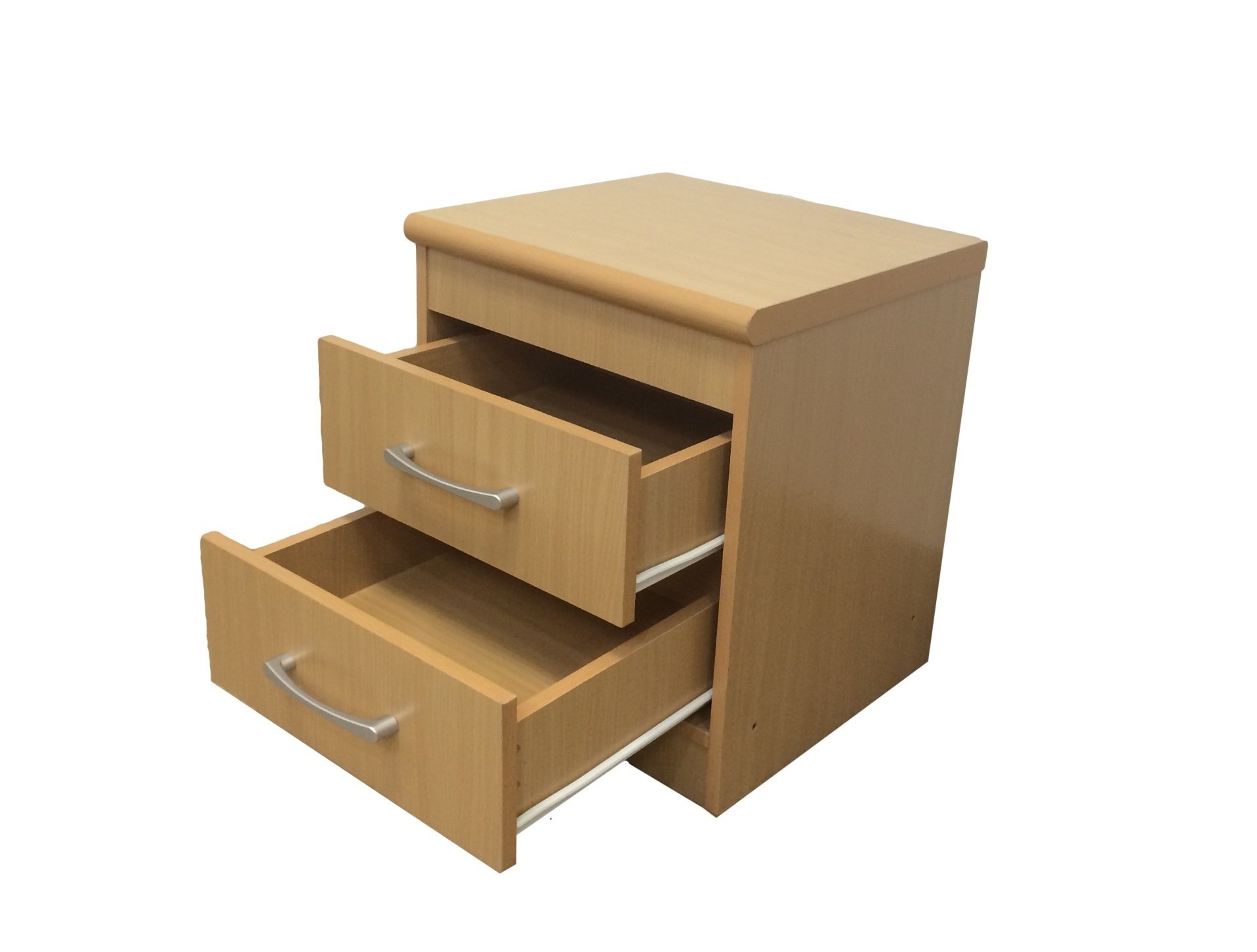Hodedah 2-Drawer Nightstand, Solid Beech Wood Bedside Table, 21.65