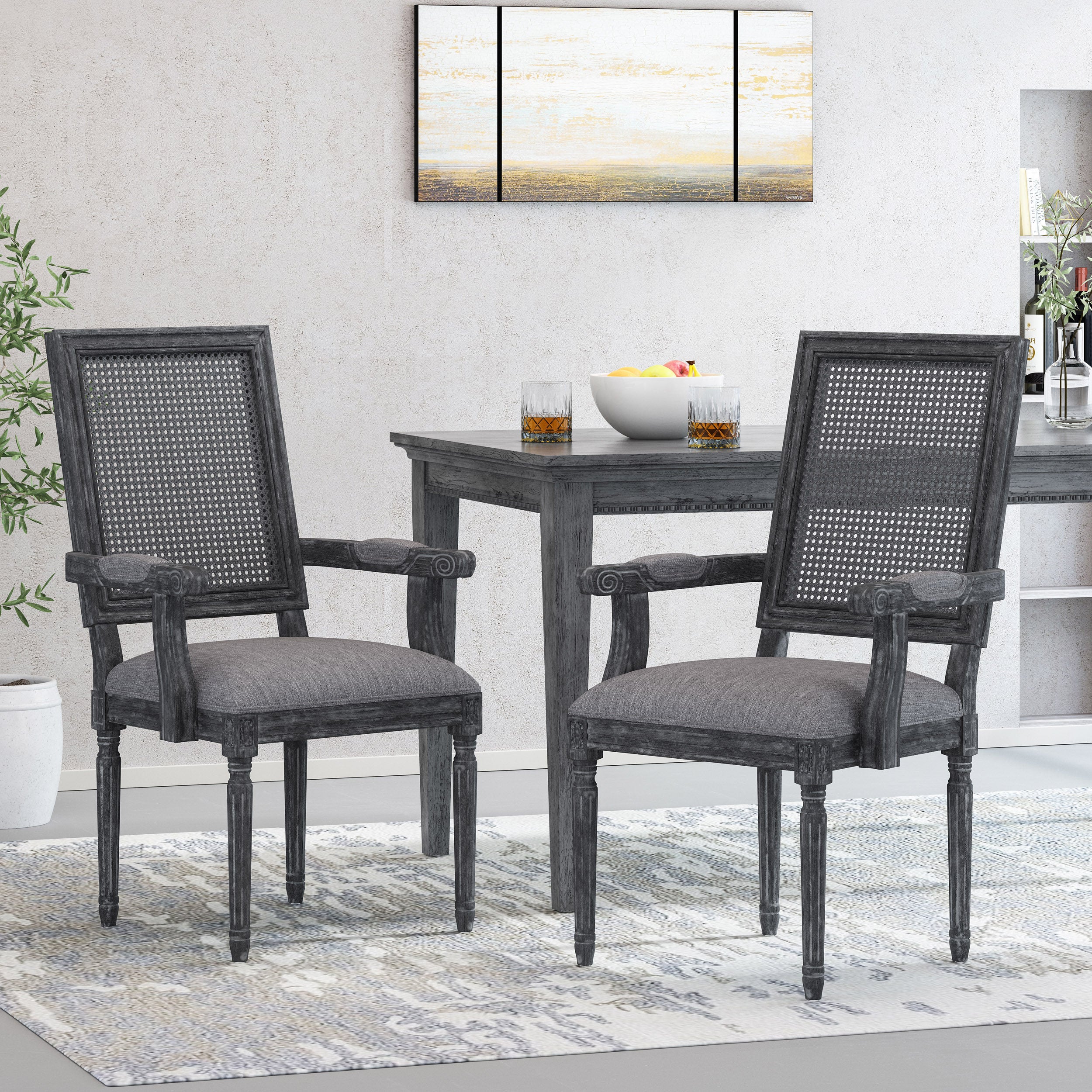 8 Modern Dining Chairs Set - Sturdy Wooden Kitchen Chairs with Padded Seats - Comfortable Home Restaurant Furniture for Dining Room, Kitchen, and Cafe Use