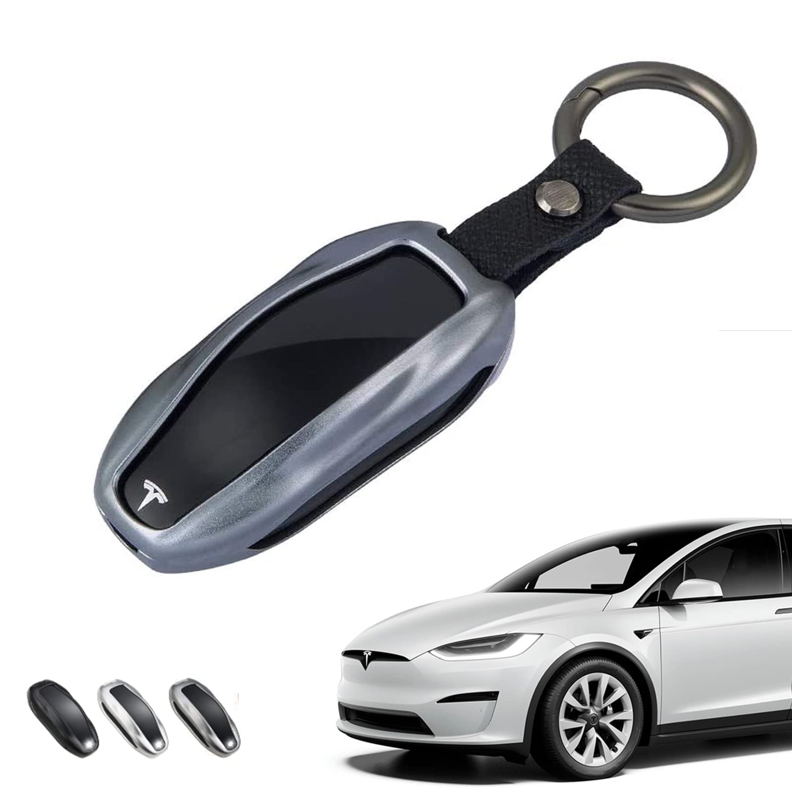 Premium Tesla Key Fob Cover Case Holder for Model S/3/Y - Durable Keychain Protector with Anti-Scratch Design (Gray) | Perfect for Daily Use, Car Enthusiasts & Tesla Accessories Collection
