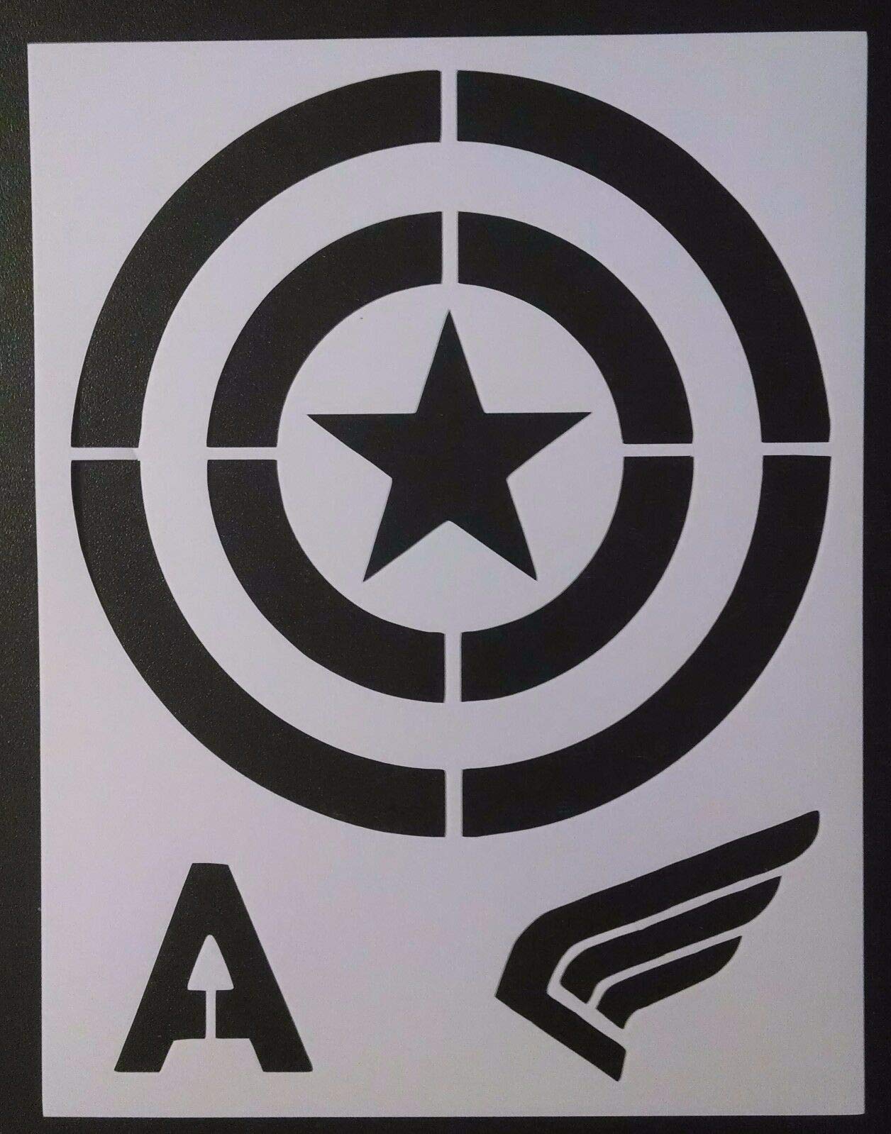 Captain America Shield Stencil - 8.5 x 11 Inches Custom Reusable Template for DIY Crafts, Cosplay & Wall Art | Perfect for Superhero Parties, Comic Book Decor & Marvel Fan Projects