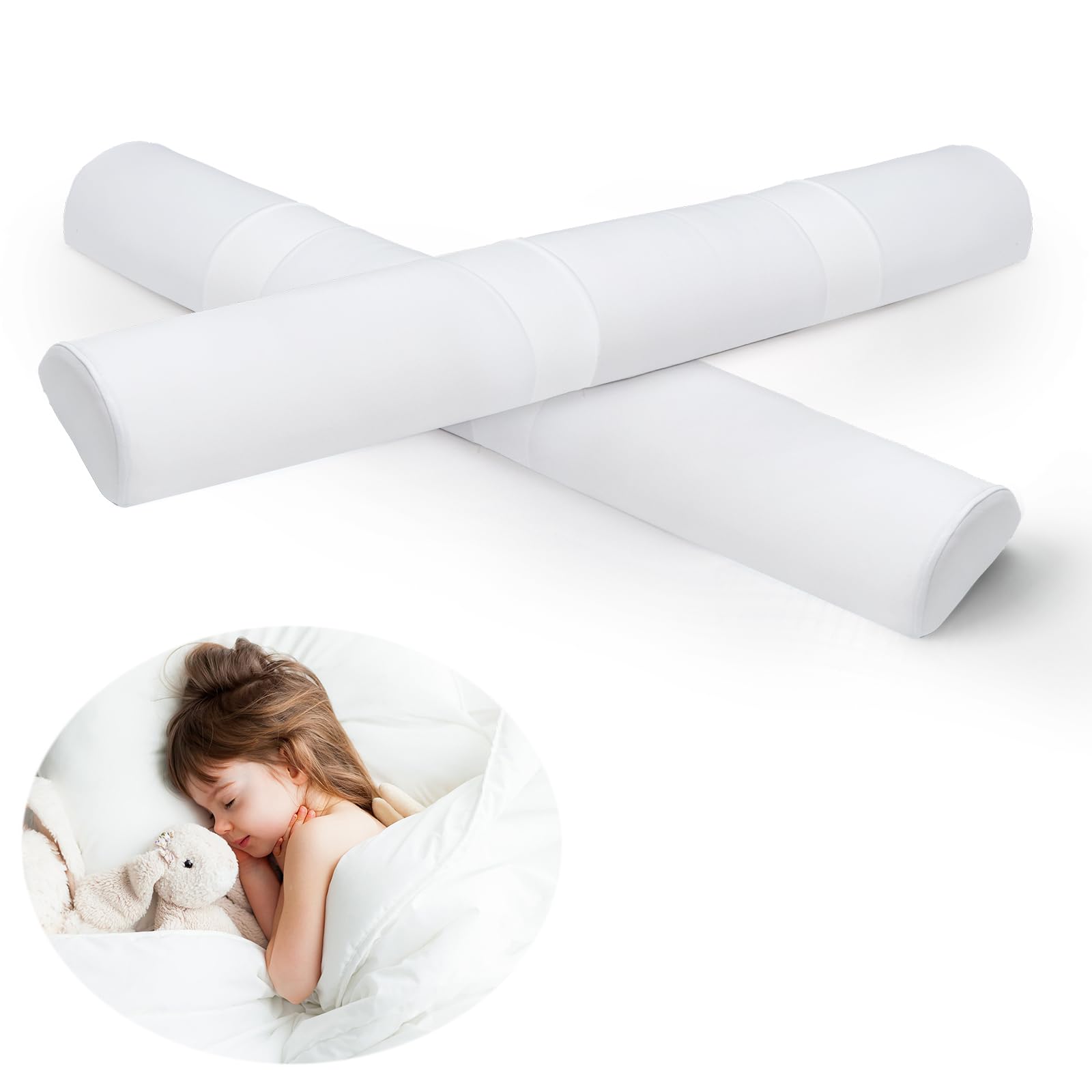 Tebery Set of 2 Waterproof Bed Rail Pads - Non-Slip Kids Bed Bumper Guard for Toddlers, Adults & Seniors | Safe Foam Bedside Protection for Daycare, Home & Hospital Use