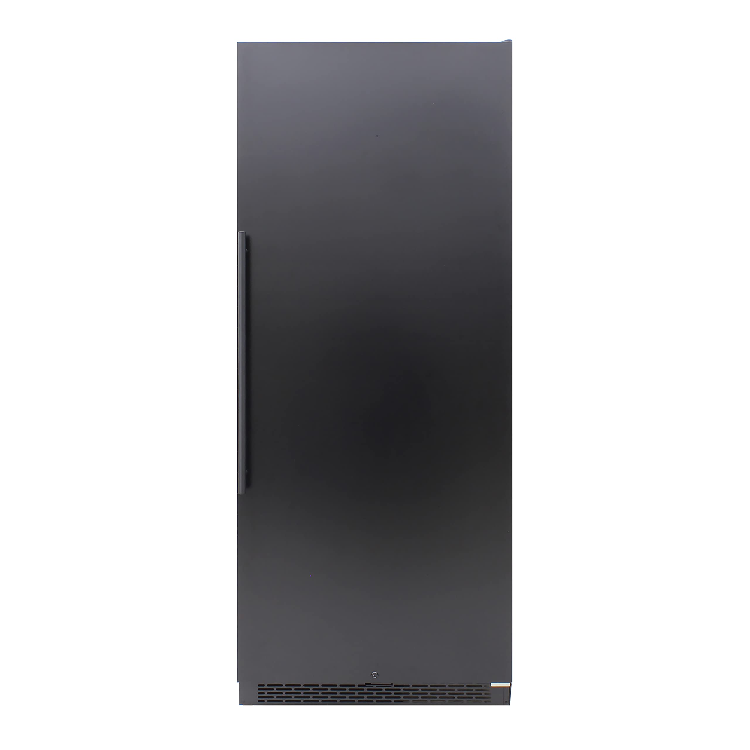 BRAMA 21 Cu. Ft. Compact Refrigerator - Black Energy Efficient Apartment Size Fridge with Adjustable Glass Shelves & Blue LED Lighting - Perfect for Small Kitchen, Dorm, Office, Garage or RV - Single Zone Cooling, 29.5 Inch Wide Space Saving Design