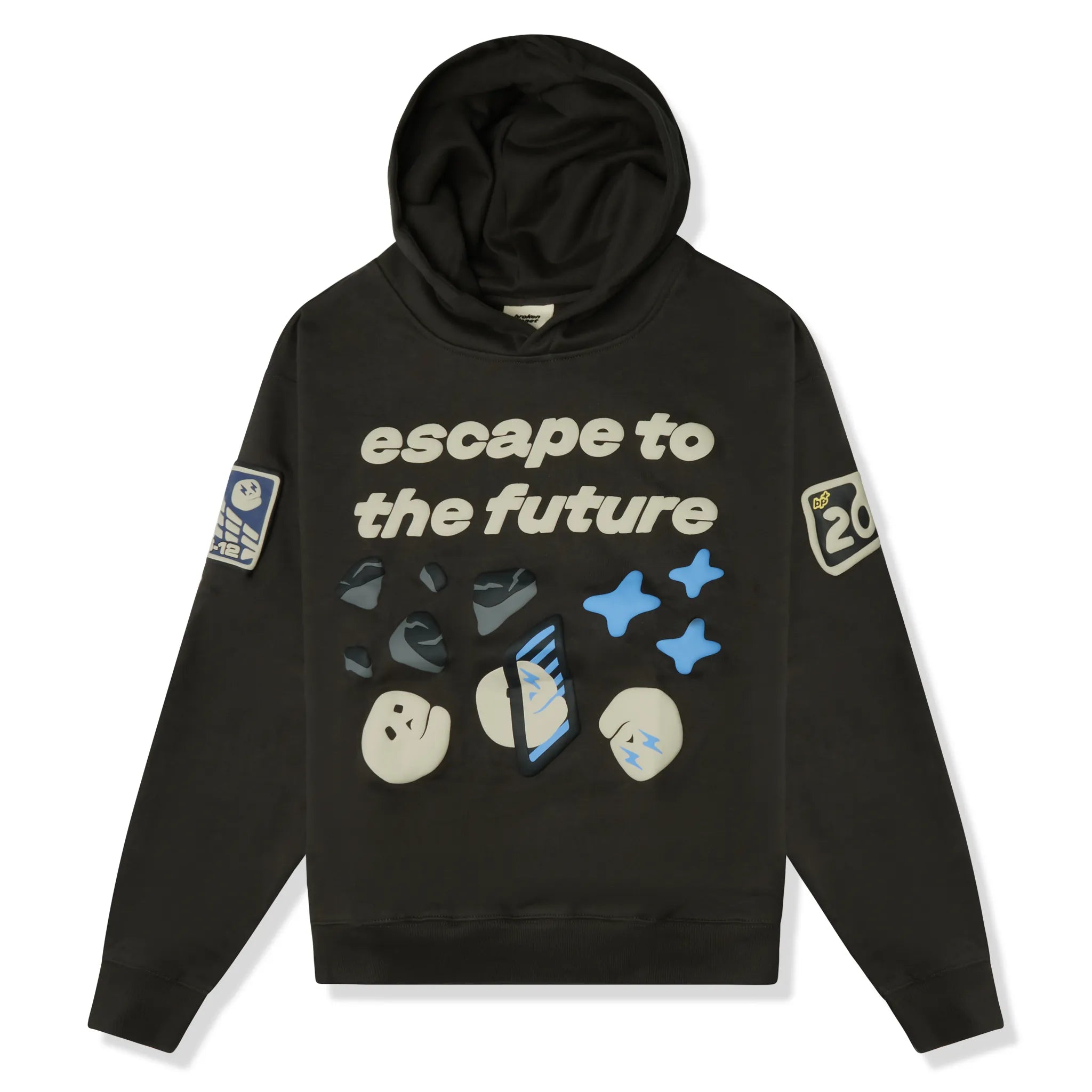 Broken Planet Escape To The Future Soot Black Hoodie - Stylish Streetwear for Men & Women | Perfect for Casual Wear, Gym, and Outdoor Activities