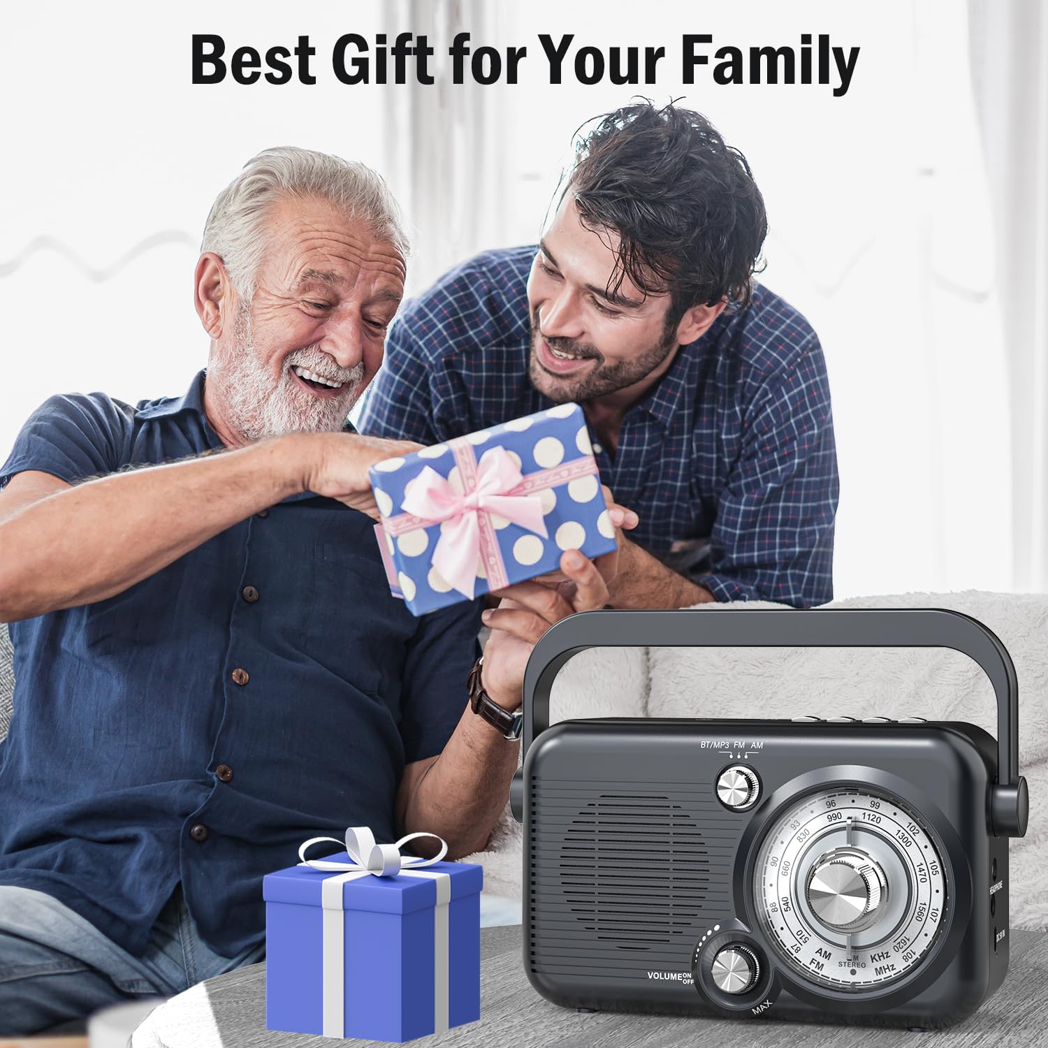 Portable AM FM Radio with Bluetooth, 2000mAh Rechargeable Battery, Best Reception, Supports SD Card & USB MP3 Player, Loud Speaker - Perfect for Camping, Emergencies, and Outdoor Activities