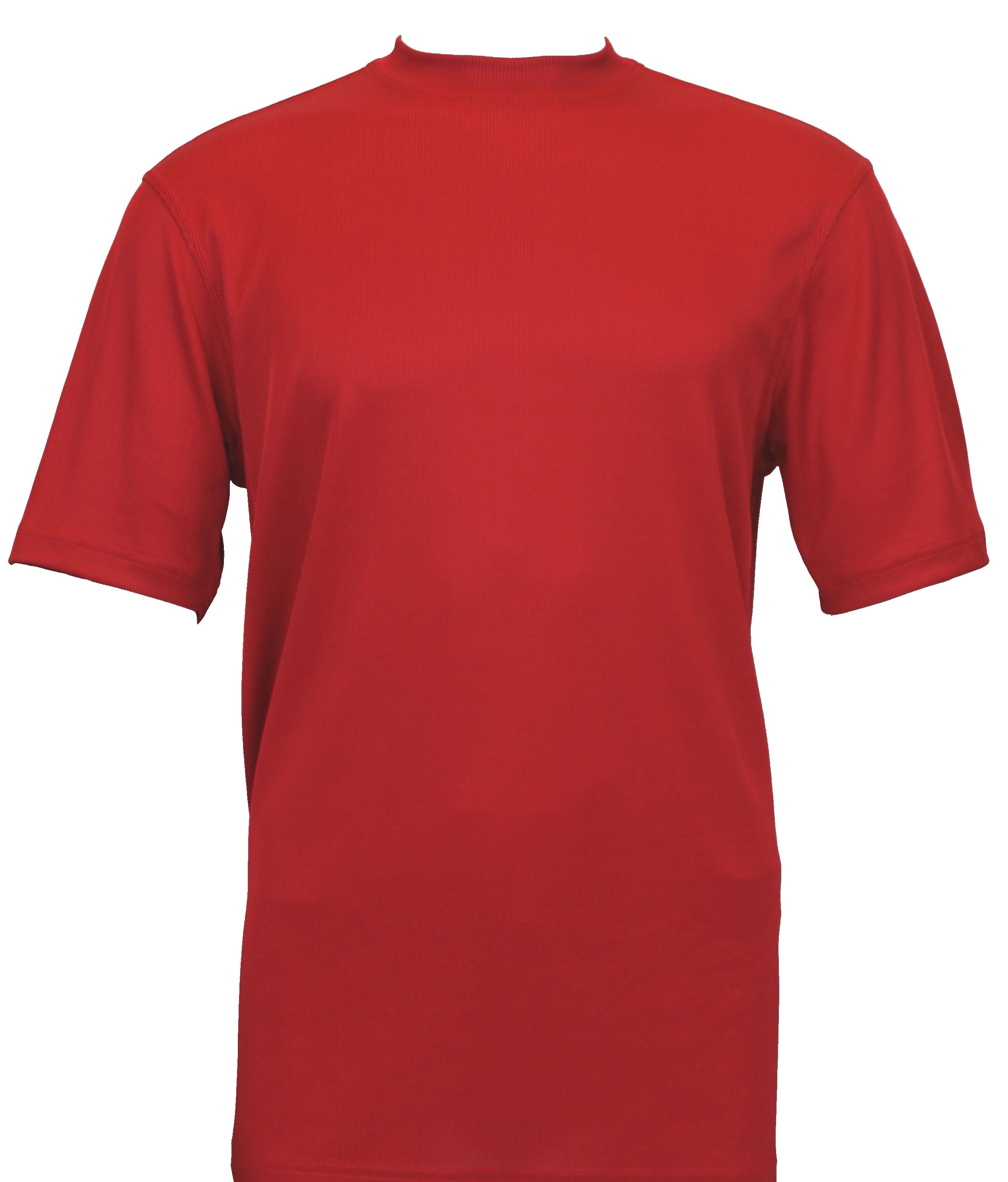 Bassiri Short Sleeve Mock Neck Red T-Shirt 218 - Stylish Casual Wear for Men, Perfect for Everyday Outfits, Street Fashion & Summer Outings