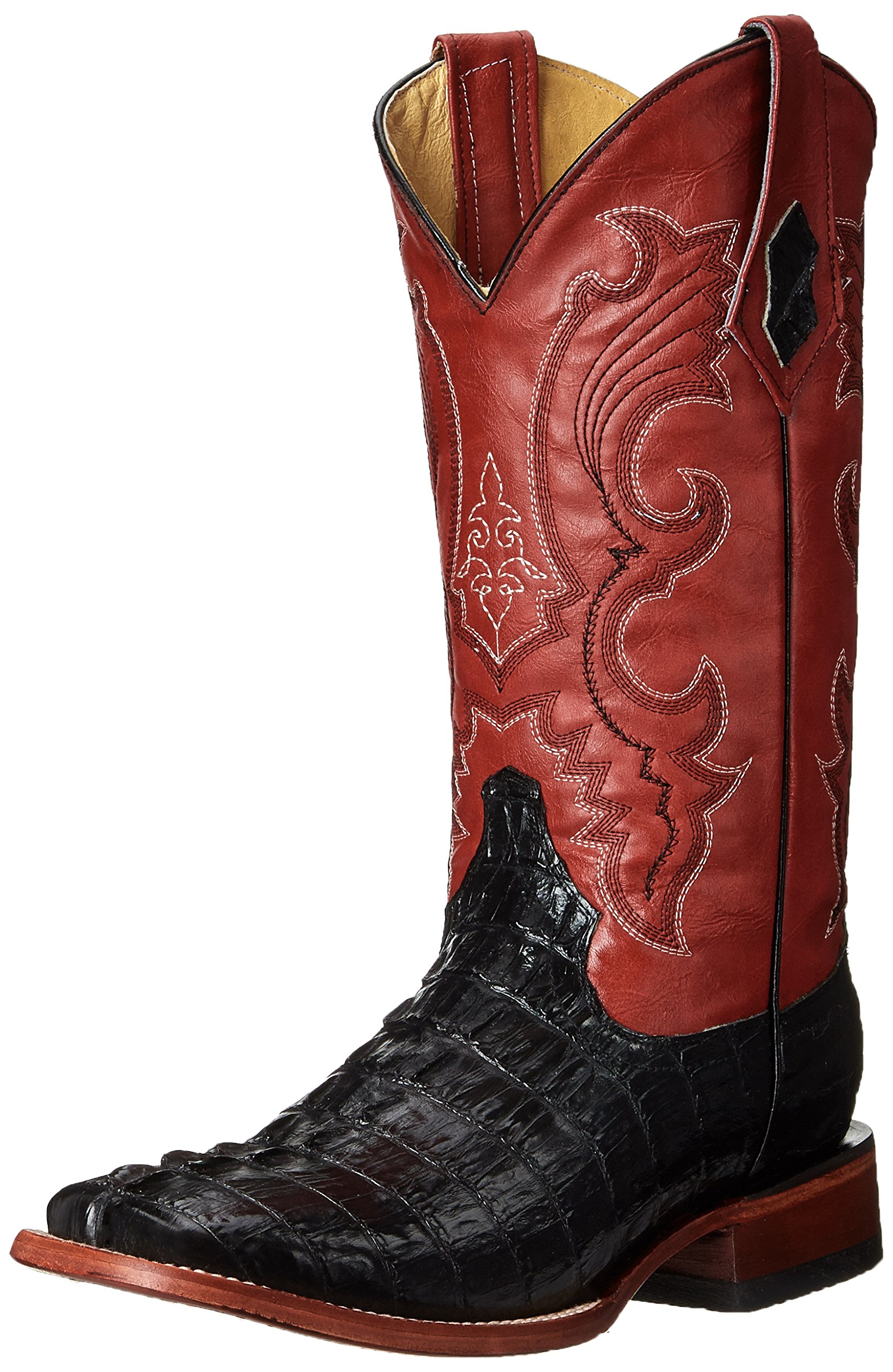Ferrini Men's Genuine Caiman Tail Print Western Cowboy Boots - Stylish & Durable for Rodeo, Country Dancing & Casual Wear