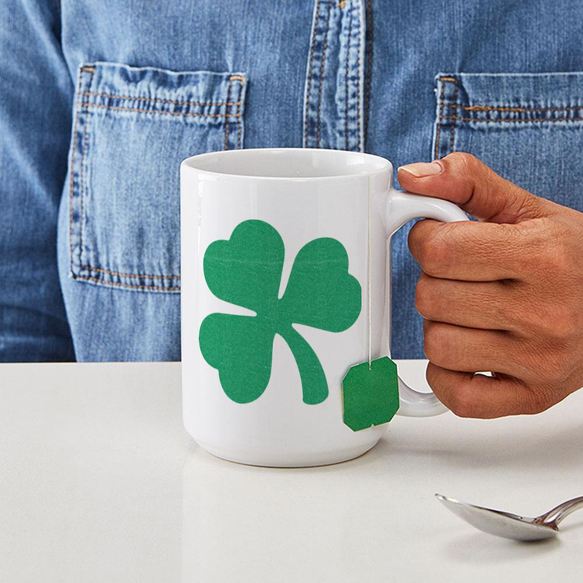 Irish Shamrock 15 oz (444 ml) Ceramic Coffee Mug - Perfect for St. Patrick's Day Gifts, Irish-Themed Parties & Home/Office Use