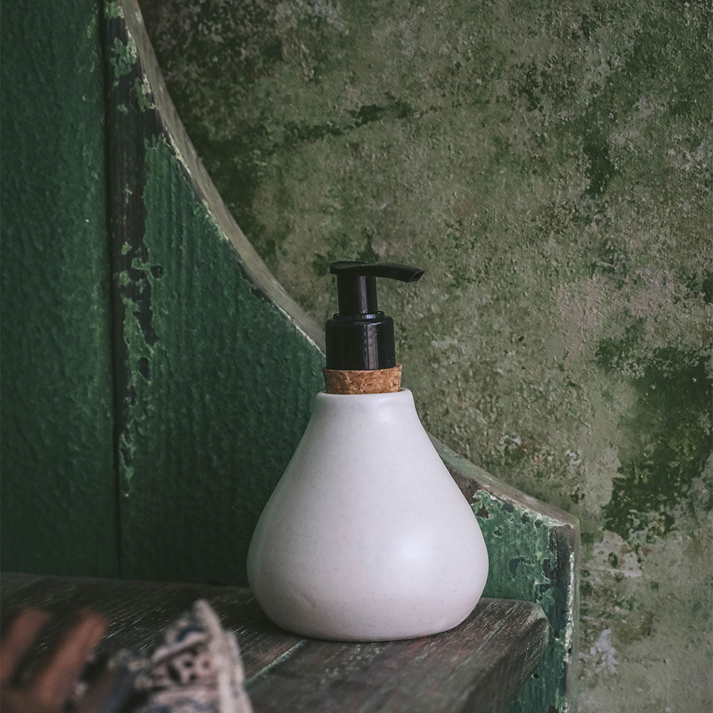 Handmade Ceramic Soap Dispenser for Bathroom & Kitchen - Elegant Liquid Soap Pump for Modern Farmhouse, Spa, and Luxury Home Decor
