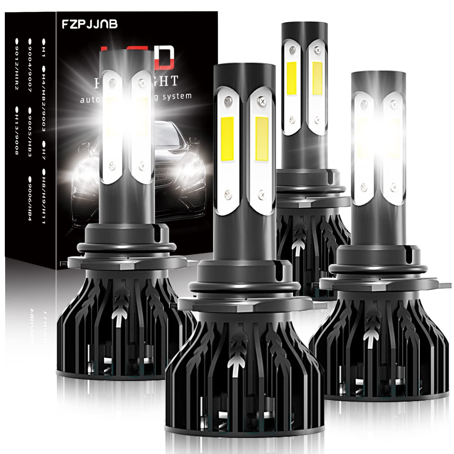 HONDA CIVIC (2004-2015) LED Headlight Bulbs - 9005 High Beam & 9006 Low Beam Conversion Kit - Plug and Play 6000K Cool White Halogen Replacement Bulbs (4-Pack) - Perfect for Night Driving & Enhanced Road Visibility