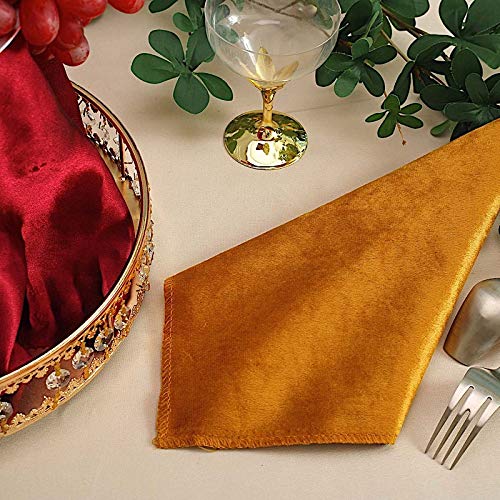 100-Pack Premium Gold Velvet Napkins 20x20 Inch - Elegant Wedding, Party & Dinner Decorations for Home Events, Catering & Table Setting Supplies