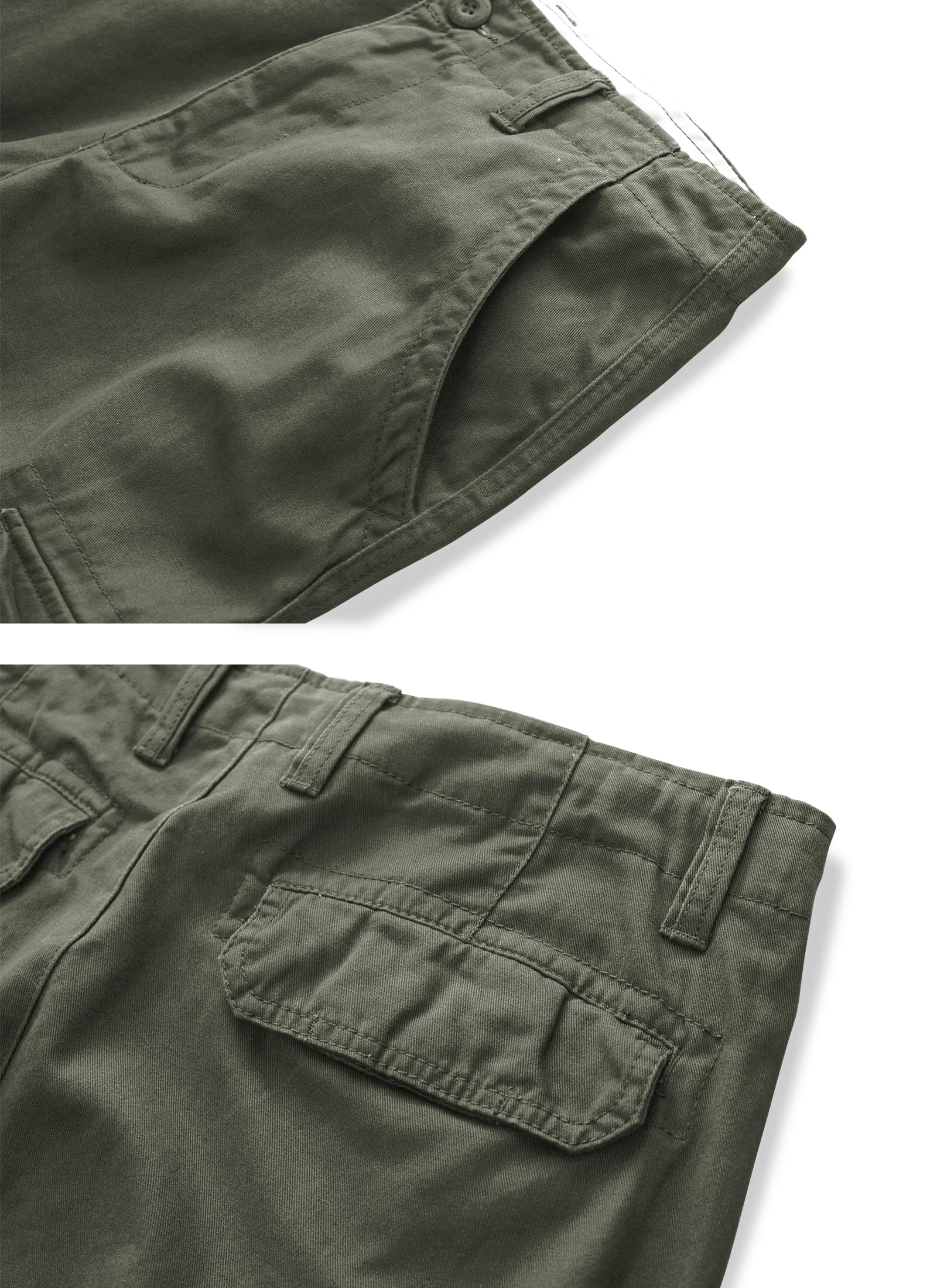 AKARMY Men's Camo Cargo Shorts - Outdoor Tactical Cotton Shorts with Multiple Pockets, No Belt Needed | Perfect for Hiking, Camping & Casual Wear