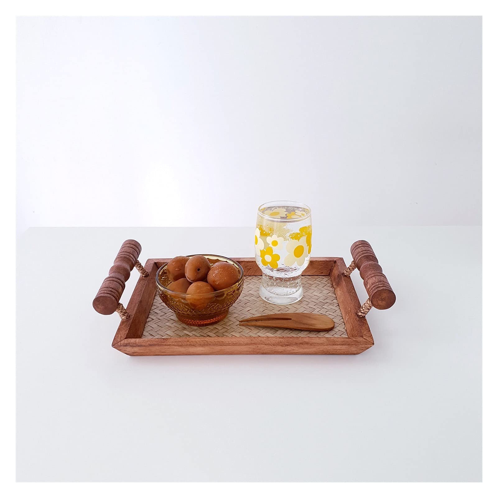Wooden Decorative Serving Tray - Portable Snack & Cake Tray for Home, Restaurant, and Tea Service - Small Size - Perfect for Breakfast in Bed, Afternoon Tea, and Party Appetizers
