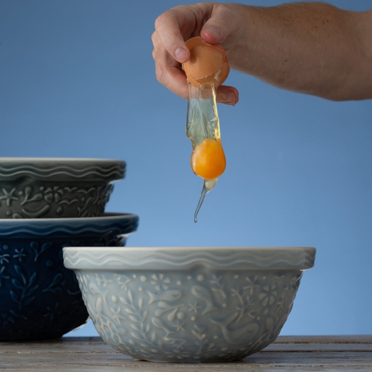 Mason Cash Mixing Bowl Set - Durable Ceramic Mixing Bowls for Baking, Cooking & Food Prep - Nautical Design - Perfect for Home Kitchen, Restaurants & Baking Enthusiasts