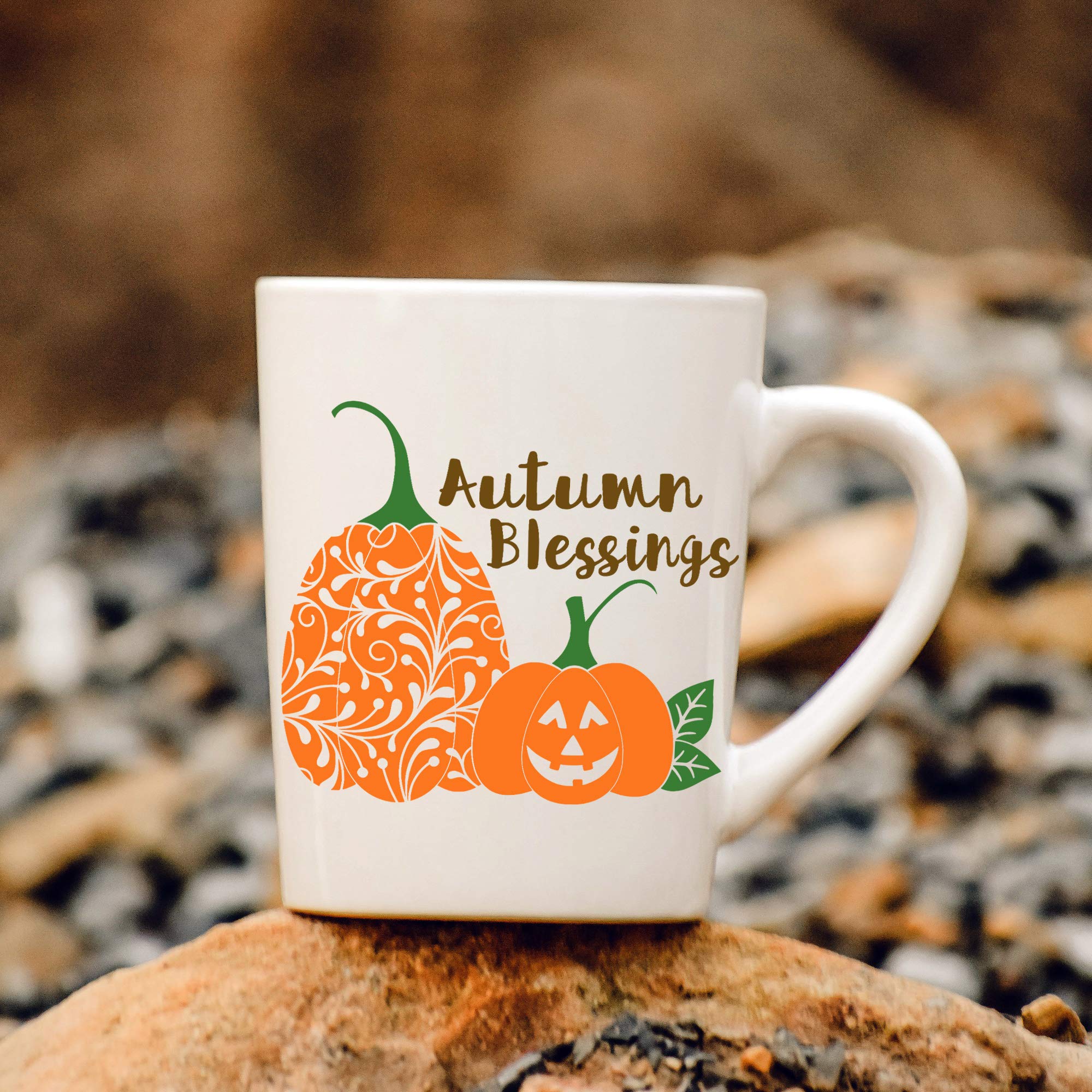 Autumn Blessings Coffee Mug - Fall Themed Ceramic Cup for Pumpkin Spice Latte & Hot Cocoa - Perfect for Thanksgiving, Halloween & Cozy Home Decor