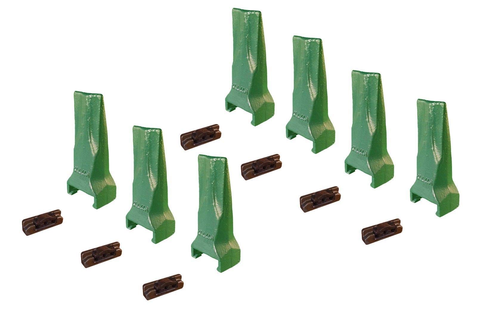 7 Fits Esco Style Super V Backhoe/Mini Excavator Bucket Dirt Teeth with Pins - V17TYL Replacement Teeth for Digging, Trenching & Construction Work