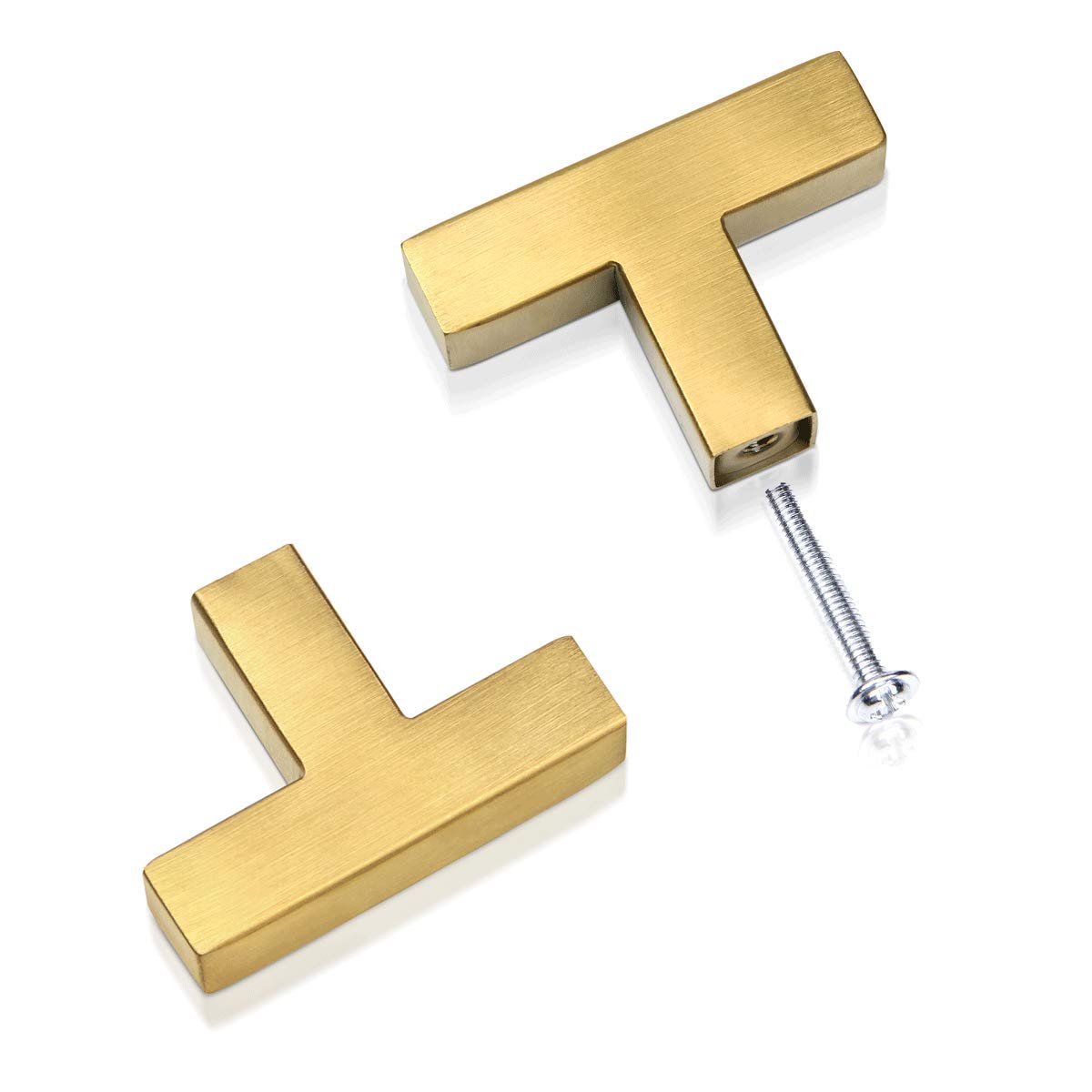 30-Pack Brass T-Bar Cabinet Handles - Stainless Steel Drawer Pulls for Kitchen & Furniture