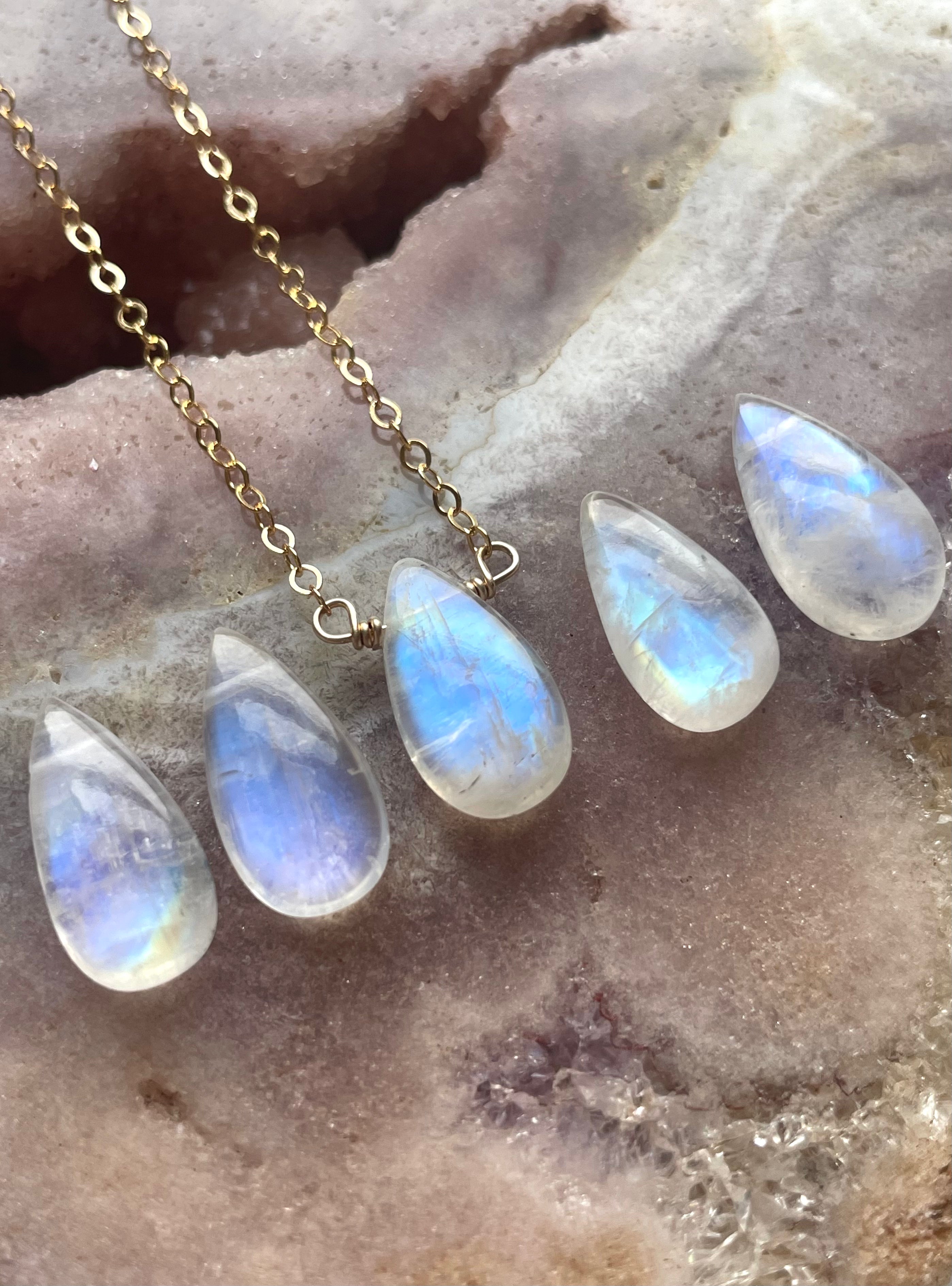 Tiny Rainbow Moonstone Pendant Necklace - Sterling Silver or Gold Filled - Elegant Boho Jewelry for Women, Perfect for Everyday Wear & Special Occasions