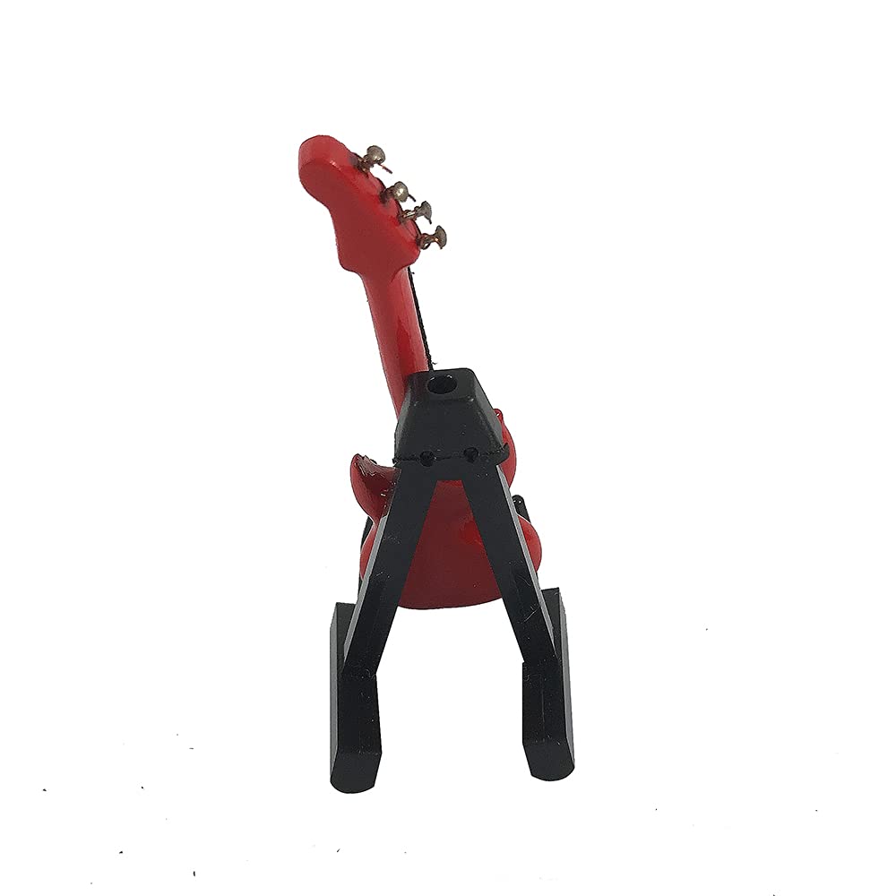 ALANO Mini Electric Guitar Ornament - 7cm Miniature Bass Guitar Model for Home Decor, Music Lover Gifts & Christmas Tree Decorations