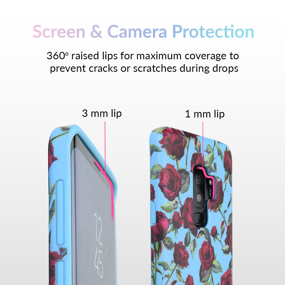Blue Roses Floral Samsung Galaxy Phone Case - Elegant Floral Design Protective Cover for Samsung Galaxy S21/S20/S10/Note 20 - Perfect Gift for Women & Girls, Ideal for Daily Use, Travel & Special Occasions