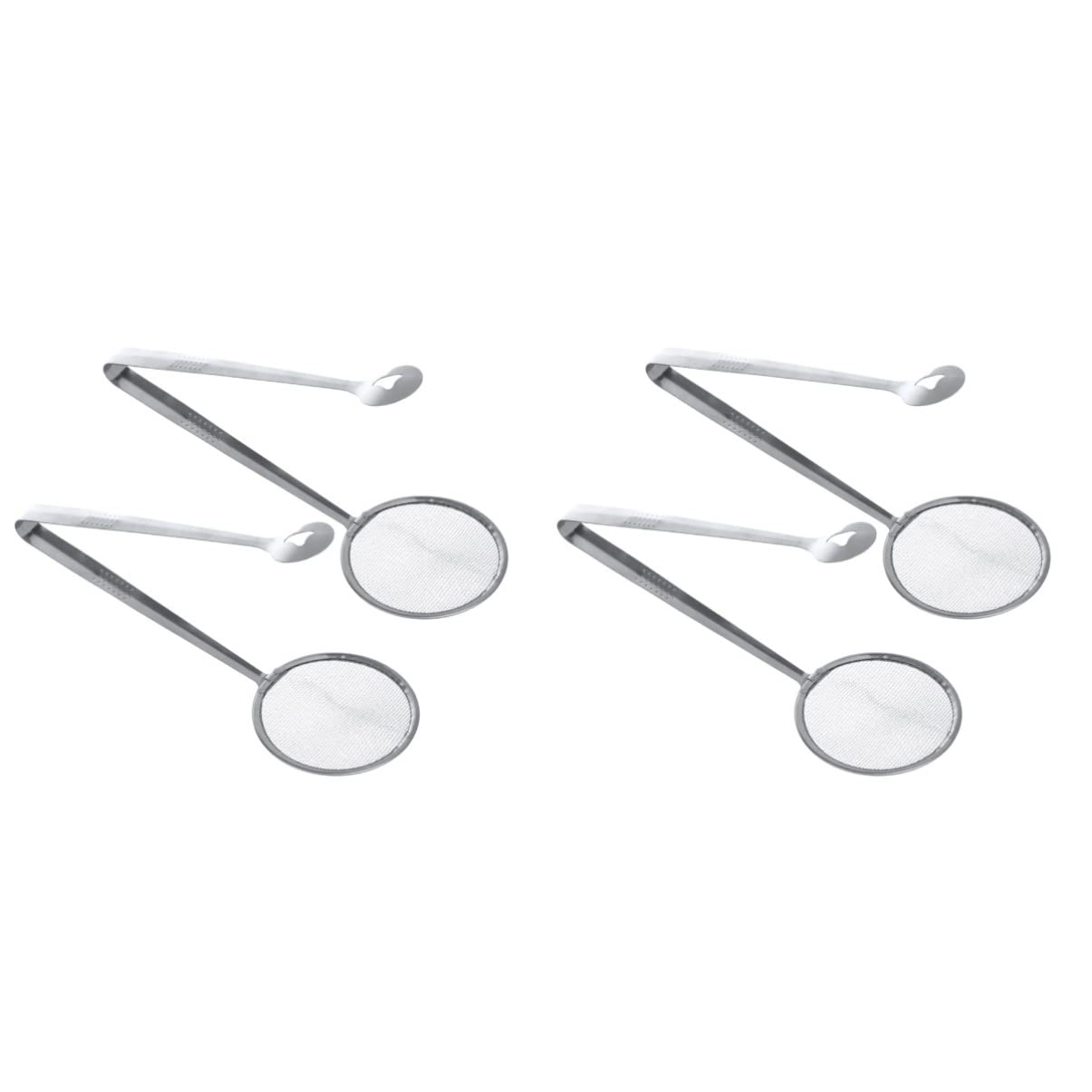 Yardwe 4-Piece Kitchen Strainer Set - Food Colander, Oil Drainer Tongs, Frying Filter Spoon & Ladle for Cooking, Deep Frying & Baking | Perfect for Draining Pasta, Filtering Oil & Serving Food