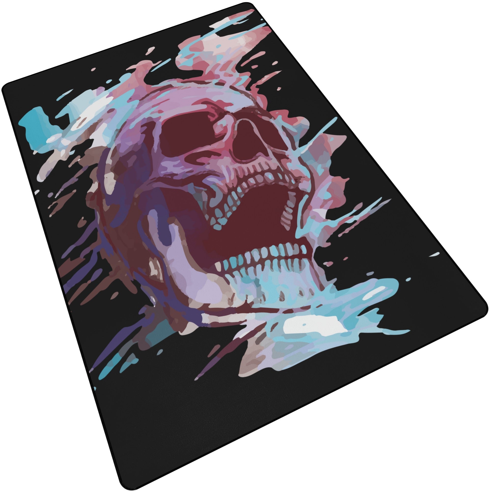 Hand-Painted Skull Design Area Rug - Soft & Durable Living Room Carpet for Gothic Decor, Halloween, or Bohemian Style Home