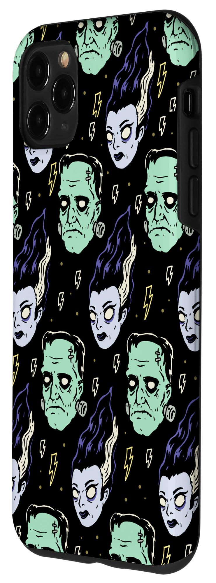 iPhone 11 Pro Max Frankenstein & Bride Horror Theme Phone Case - Protective Cover for Halloween, Cosplay, Movie Fans & Horror Lovers