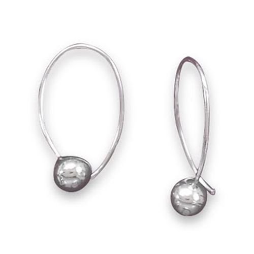 Elegant Curved Thin Wire Earrings with Bead End - Dainty Minimalist Jewelry for Women - Perfect for Everyday Wear, Date Night & Special Occasions