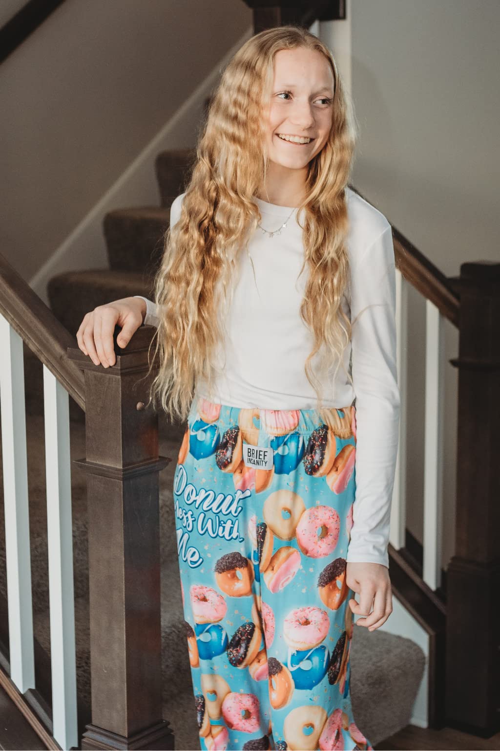 Funny Donut Mess with Me Pajama Pants for Men & Women - Comfortable Novelty Sleepwear & Loungewear for Home, Parties & Gifts
